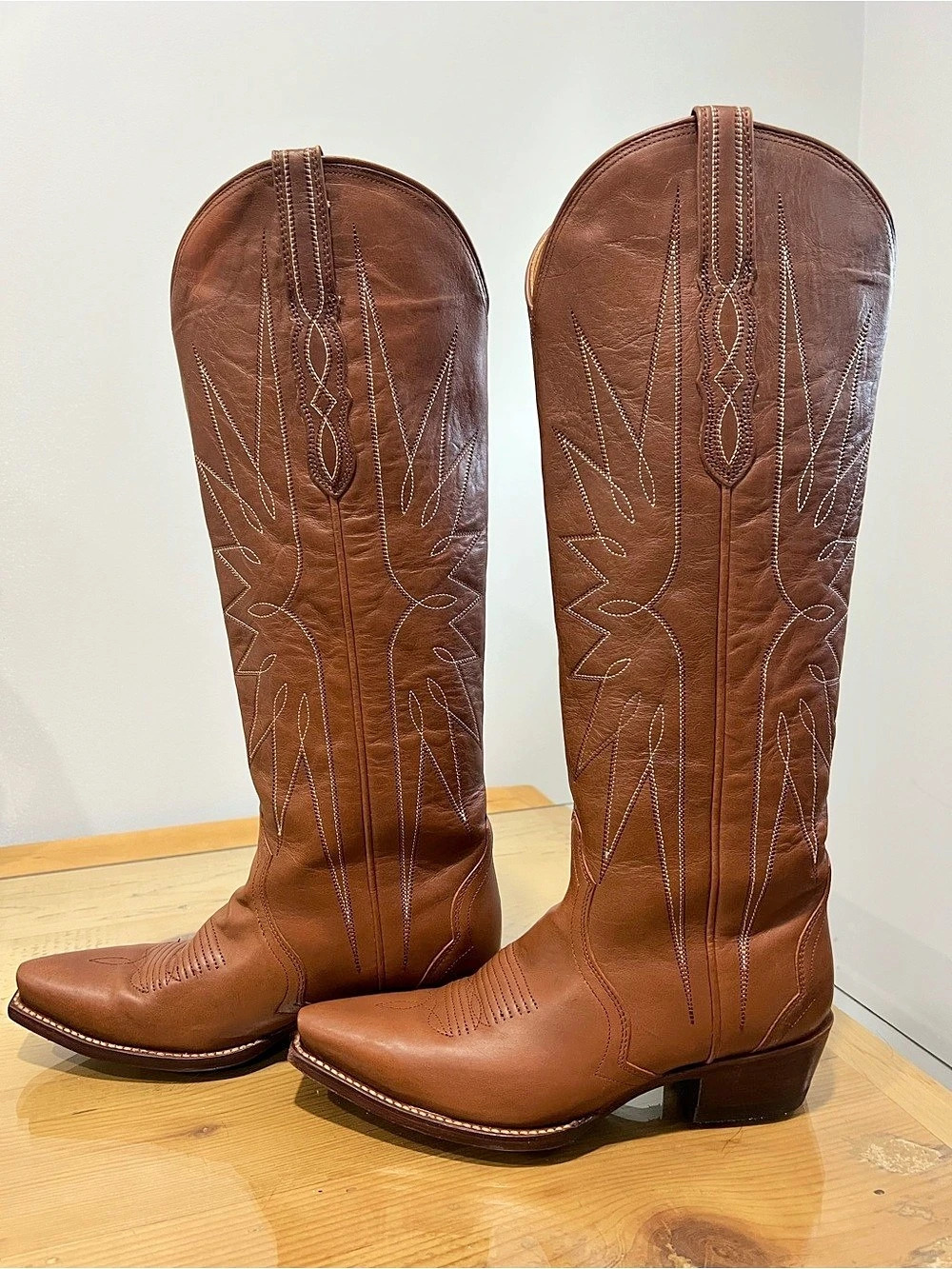 Tecovas The Loretta saddle Western Leather Heeled Boots Brown US 8